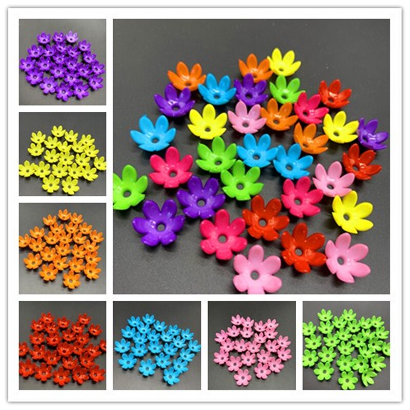 50 stücke 15mm Acryl Hohl Blume Erkenntnisse Kegel Ende Perlen Kappe Filigrane DIY Schmuck Machen viele schütt