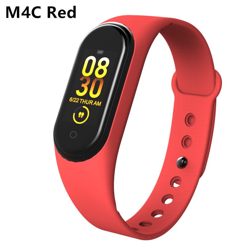 Sport Fitness Braccialetto Activity Tracker Misuratore di Pressione Sanguigna Intelligente Del Braccialetto Monitor di Frequenza Cardiaca Impermeabile Intelligente Orologio Per Android IOS: M4C Red