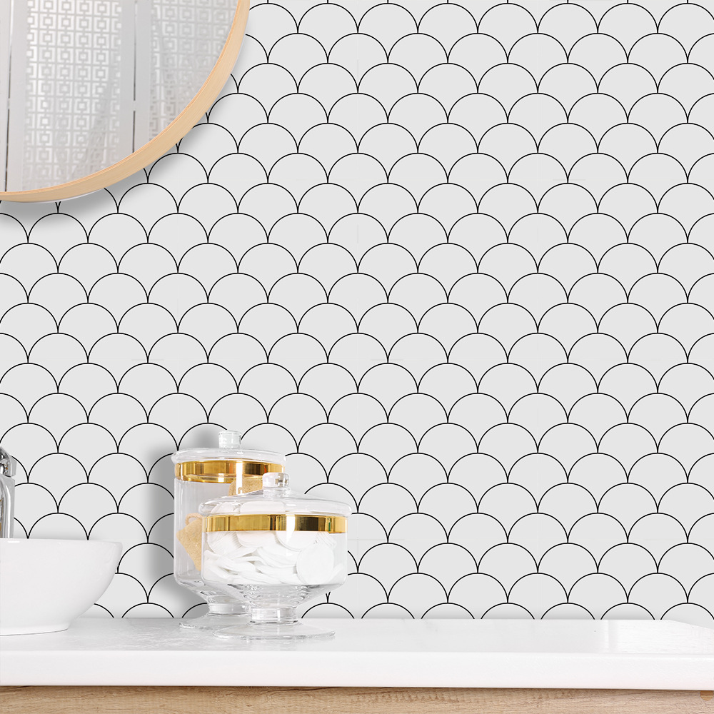 Peel and Stick White Backsplash Tile 3D Self Adhesive Vinyl Wall Sticker Wallpaper for Kitchen Bathroom Waterproof Removable: white 1 / 15x15cmx10pcs