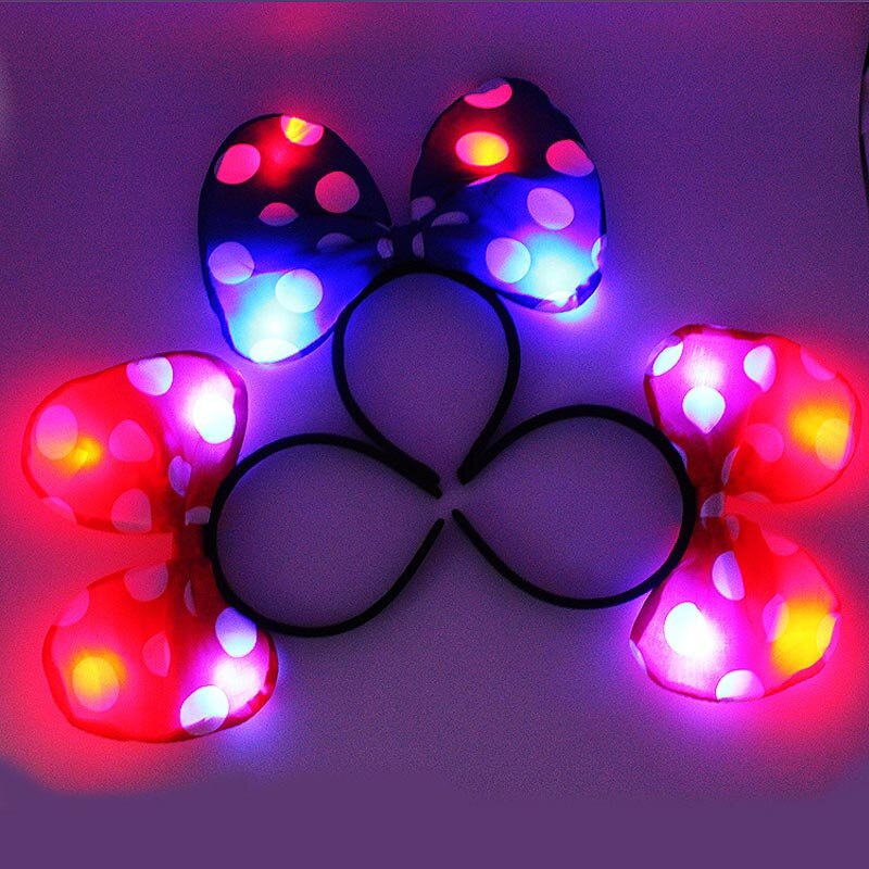 1Pcs Multi Light Up Flashing Blinking LED Headband Girl Wedding Hair Accessories Glow Party Christmas Year: Bow