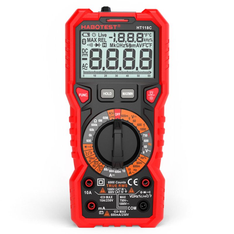 HT118 6000 Counts 1000V AC DC Digital Multimeter NCV Multimetro Voltage Meter
