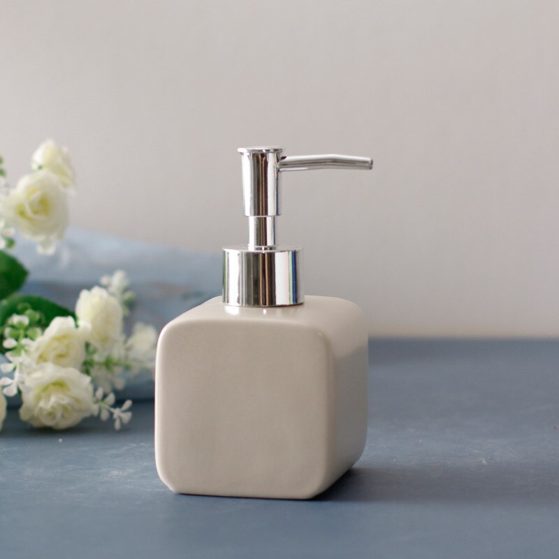 Flydende sæbe dispenser keramisk badeværelse shampoo shower gel flaske med 304 sus press type hoved shell bad hardware