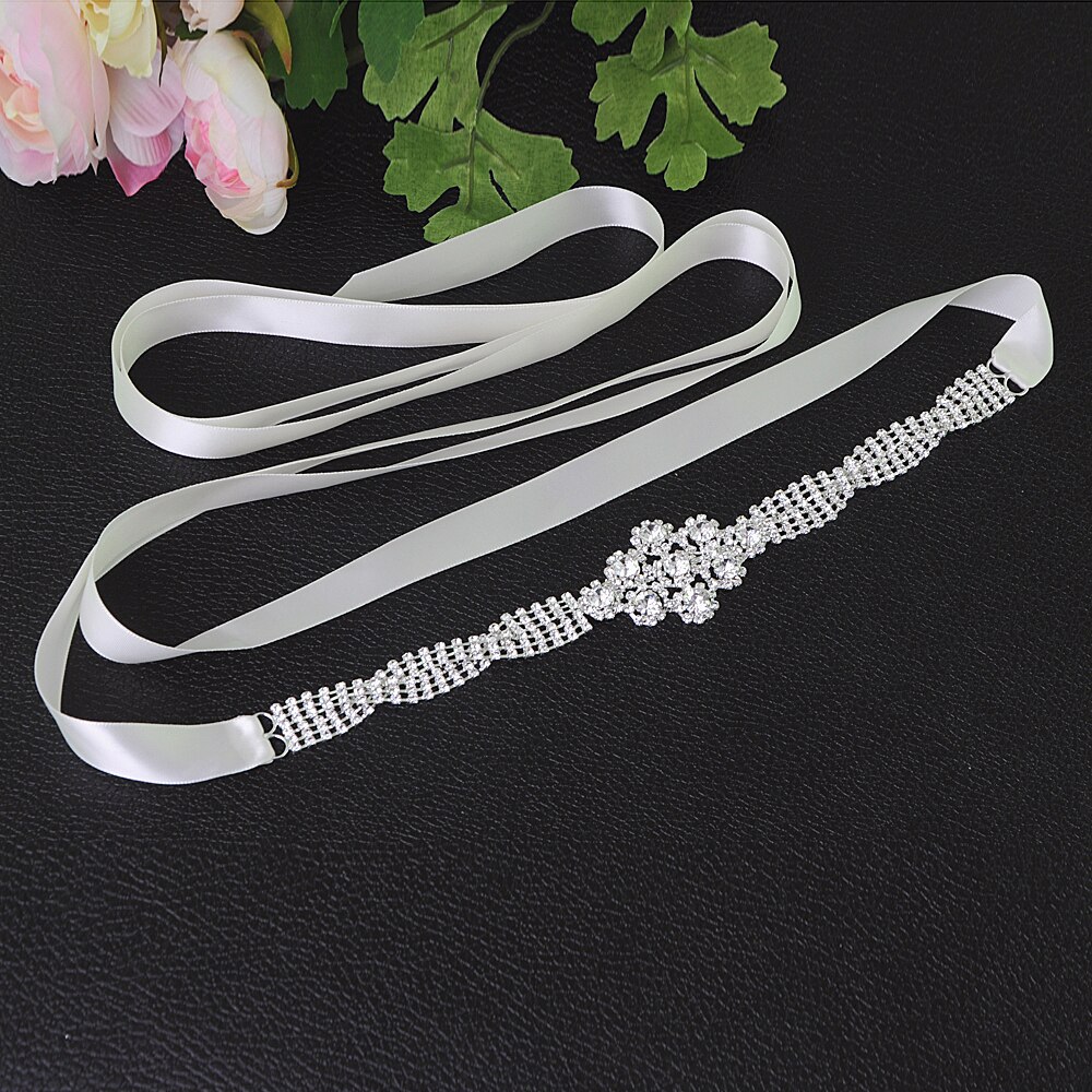 Zms 98 strass bruiloft accessoires trouwjurk riem bruidsriem bruidsmeisjes accessoires riem voor vrouwen huwelijkssjerpen riemen: Gebroken wit