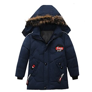 jongens jassen en jassen maat 2-5t leeftijd zwaargewicht husky winter herfst vallen kleding verdikking kap wol rits: Blauw / 4T