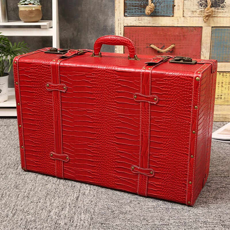 Luxe Vintage Kofferbak Reizen Hand Grote Koffers Leer Bagage Handbagage Onder Bed Kleding Organisator Opbergdoos Antieke Bin