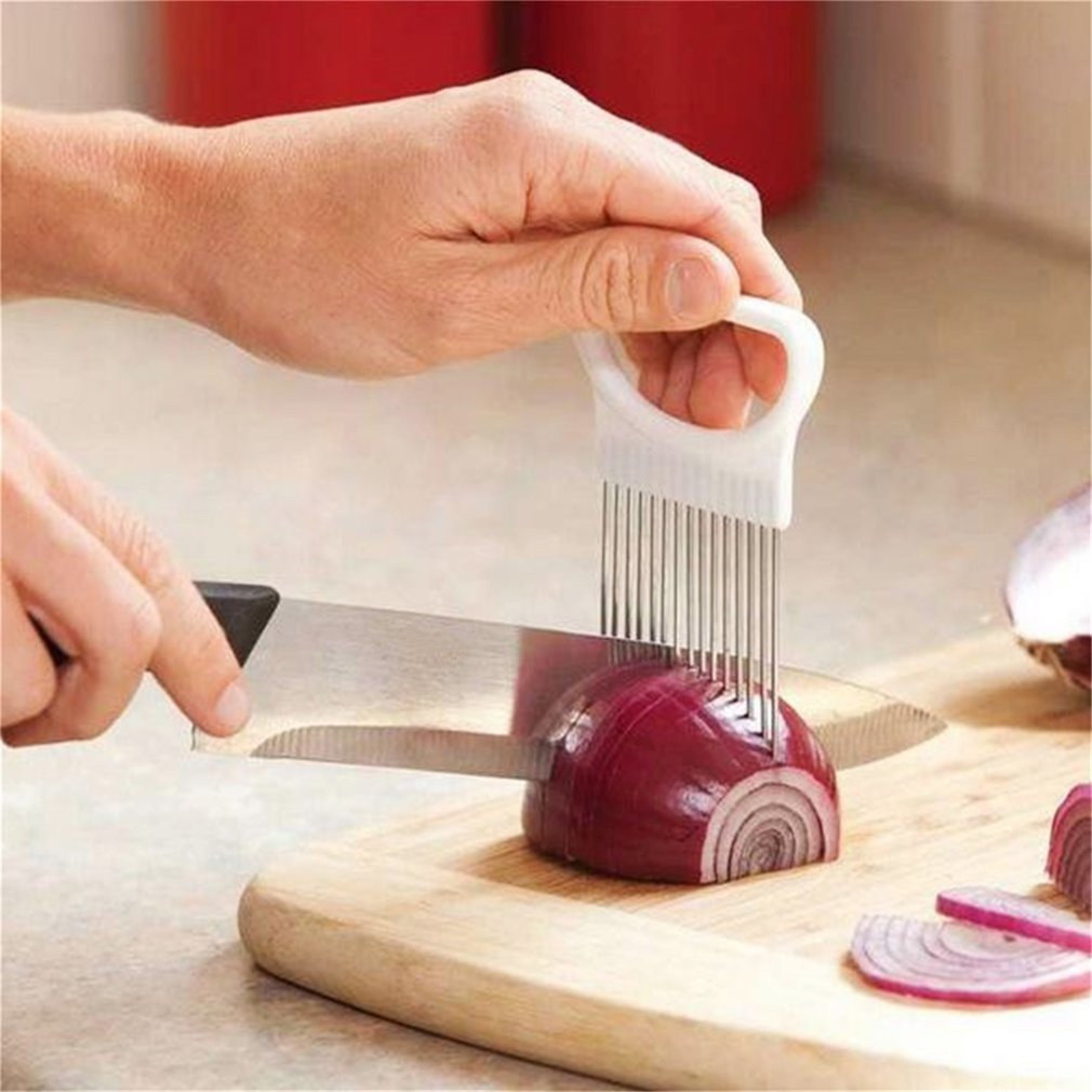 Handige Keuken Koken Tool Ui Tomaat Groente Snijmachine Snijden Hulp Gids Houder Fruit Snijden Cutter Gadget