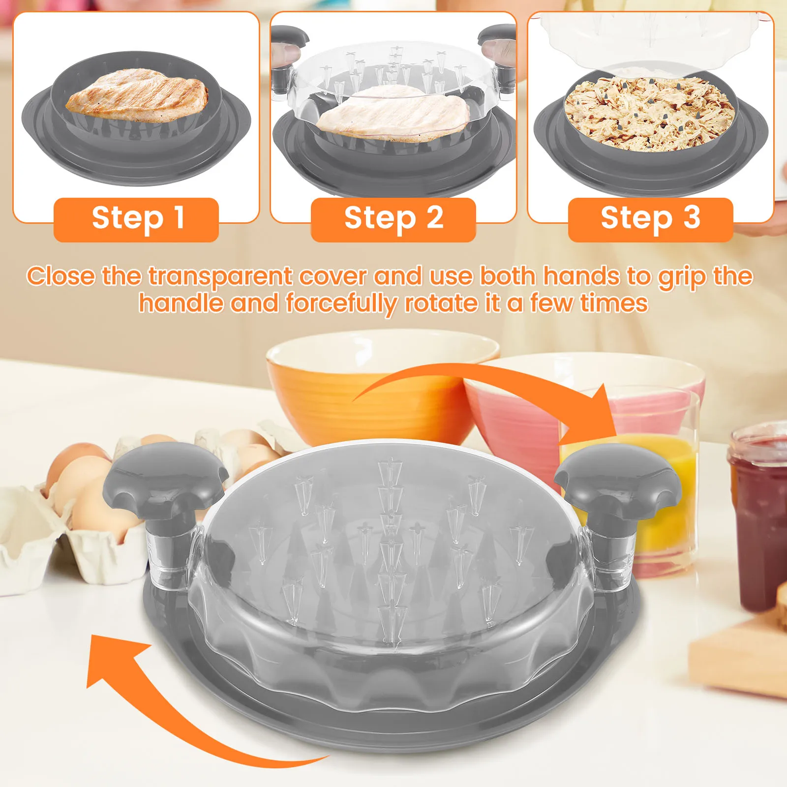 Een vleeshakker is beter dan een vleesversnipperaar met berenklauwen, bpa-vrij, antislip, vaatwasbestendig, keukengereedschap voor varkensvlees en rundvlees.