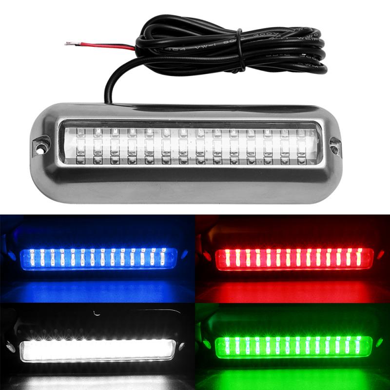 Luz LED de popa subacuática para barco, lámpara de acero inoxidable, impermeable, pontón marino, 42LED, 12V, 316SS, 1 ud.