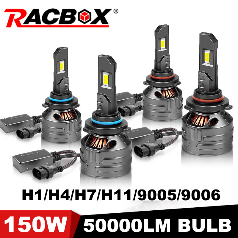 Bombilla LED para faros delanteros de coche, Bombilla Turbo de 150W, 50000LM, 9005, 9006, H1, H4, H7, H11