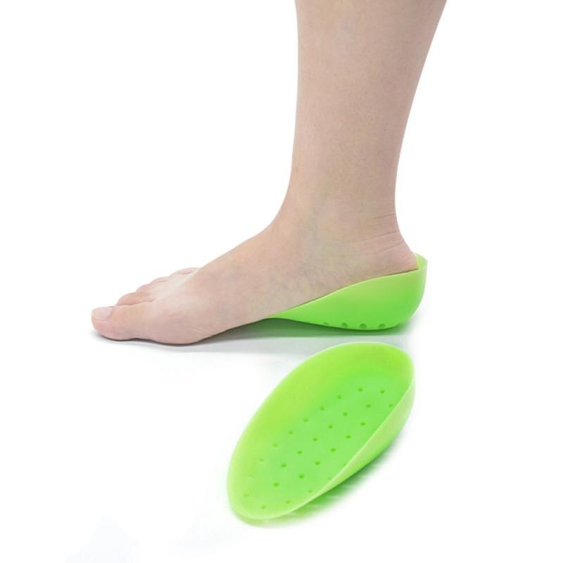 Semelles intérieures de chaussures en Silicone, 1 paire, rehausseur, chaussures de sport, courbées, coussin, unisexe, 2-4cm: green