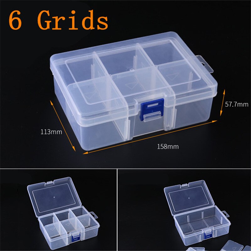 Adjustable 3-36 Grids Compartment Plastic Storage Box Jewelry Earring Bead Screw Holder Case Display Organizer Container: D5