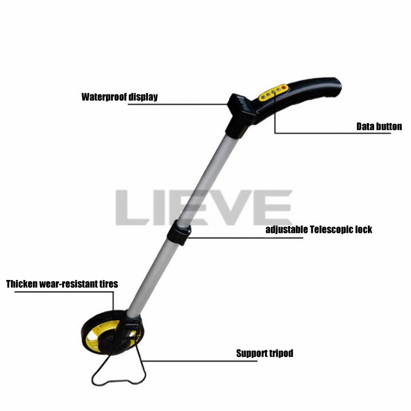 digital display telescopic measuring wheel distance 0-99999m long distance meter measure wheel