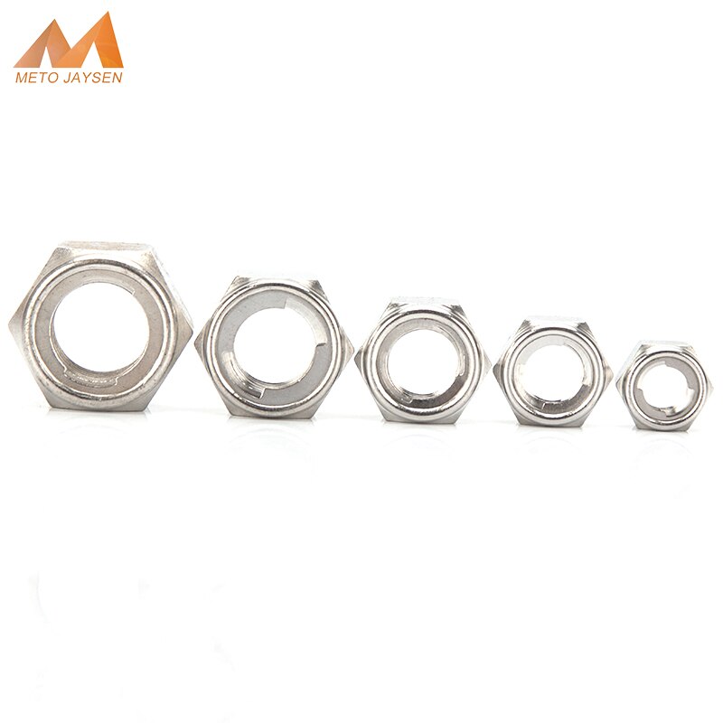 304 Stainless Steel Hex Lock Nut Self-locking Locknut Hexagon Head Locking Nut M3 M4 M5 M6 M8 M10 M12