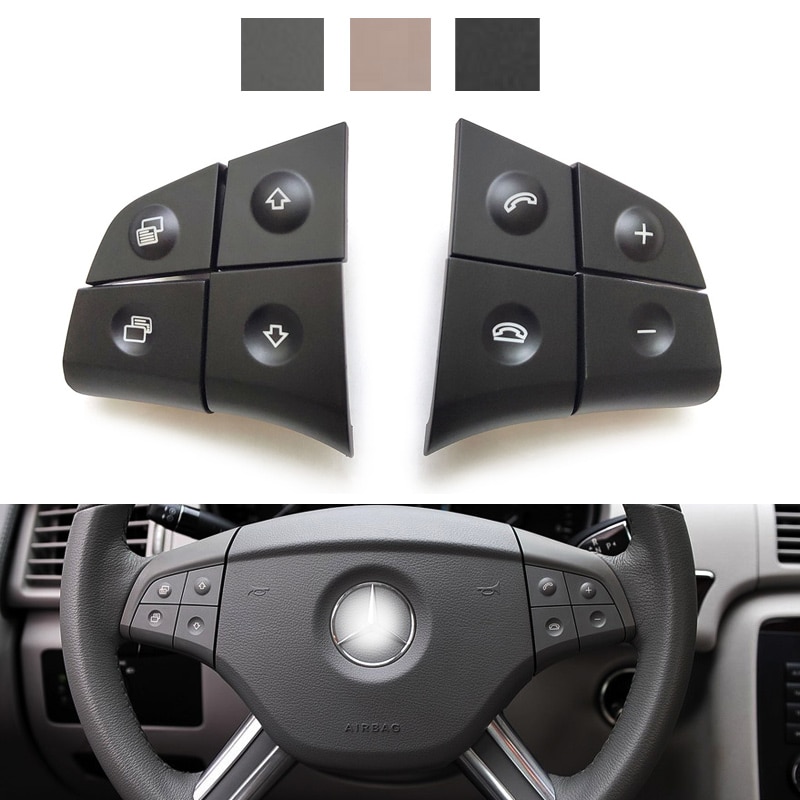 Kit de boutons de volant multifonctions pour voiture, clés de commande de téléphone, pour Benz W164 ML GL300/350/400/450, 2006,