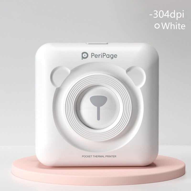 Mini Portable Thermal Printer USB Wireless Bluetooth A6 Thermal Label Printer Compatible with Android IOS Phone Laptop Computer: White