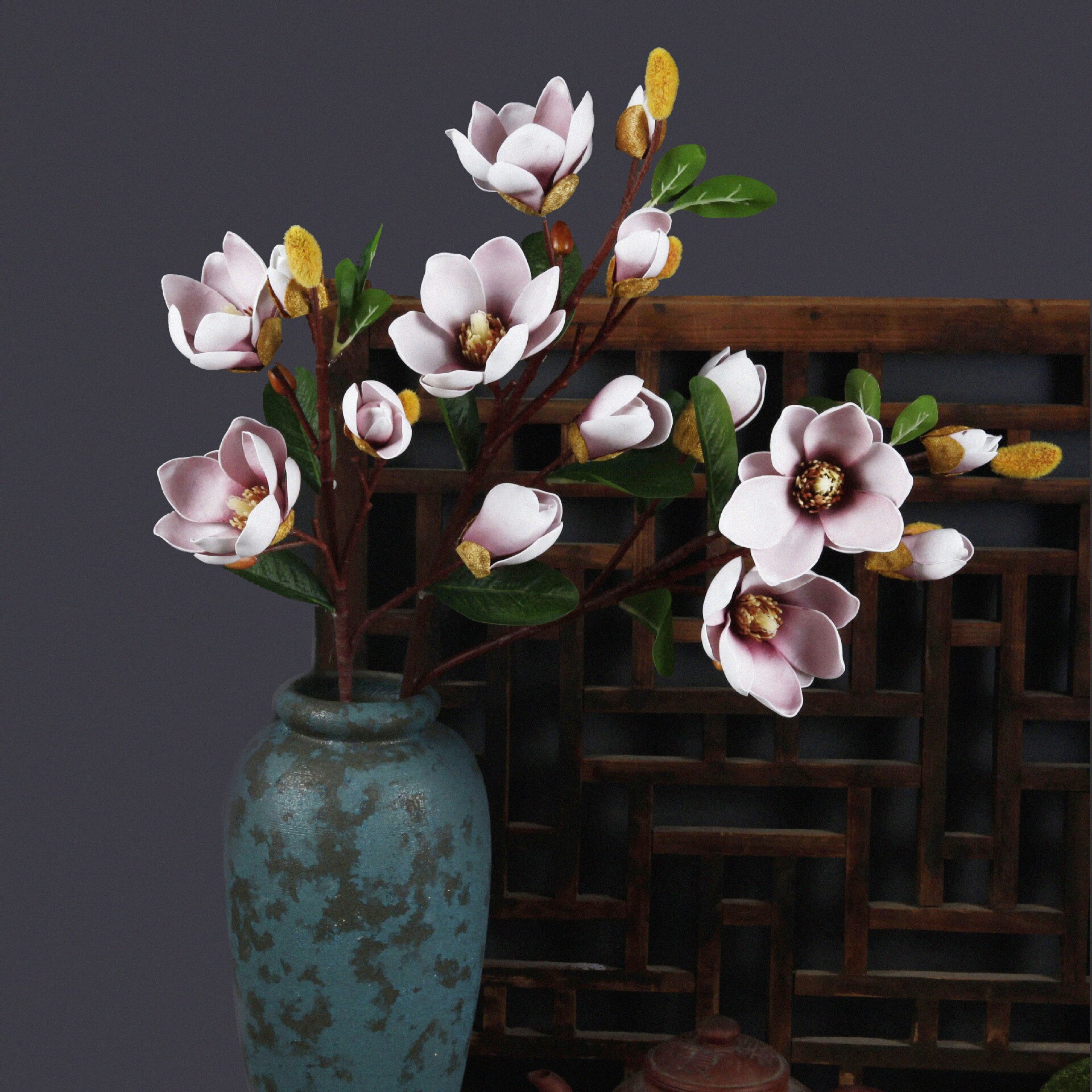 5 magnolia flowers 75CM artificial flowers