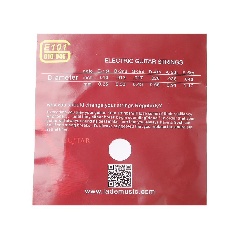 6pcs/set E101 Electric Guitar Strings Steel Core Nickel Alloy Wound (.010-.046) K4UC