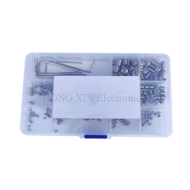 240pcs/Set Cup Point screw M3/M4/M5/M6/M8 Hex Thread Stainless Steel PC Assortment Grub Screws Bolt Assortment Socket kit