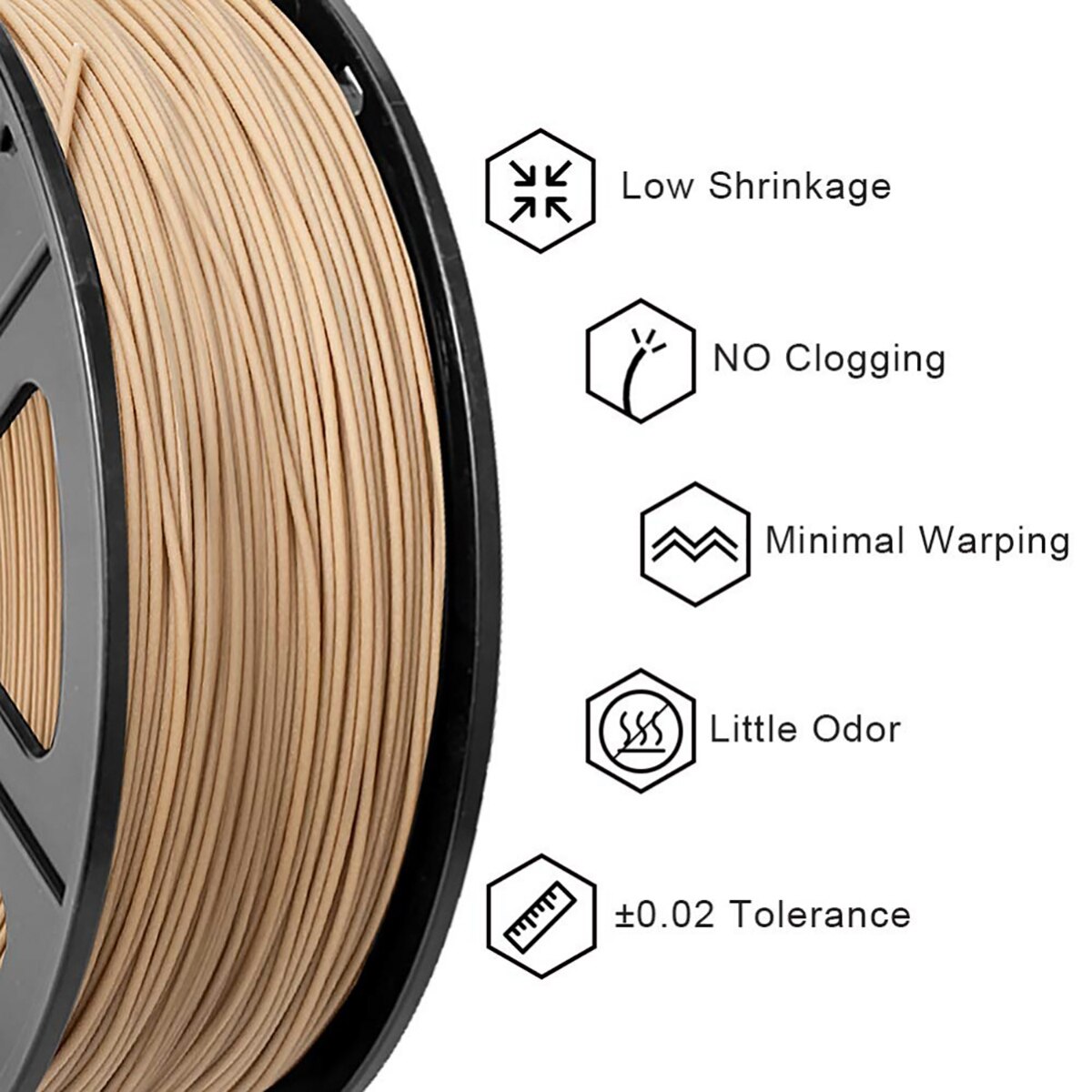 AW HOLZ PLA 1kg 1,75mm 3D Drucker Filament Textur Durchmesser Toleranz +/-0,02mm 100% Keine blasiert Umweltfreundliche 3D Druck Material