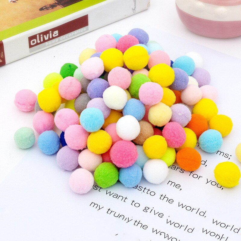 300Pcs Weiche Runde Flauschigen Pompons Ball 10/15/20/25mm Handwerk Filz Kugeln Gemischt Farbe DIY Dekoration Weichen Pom Nähen Stoff Liefert