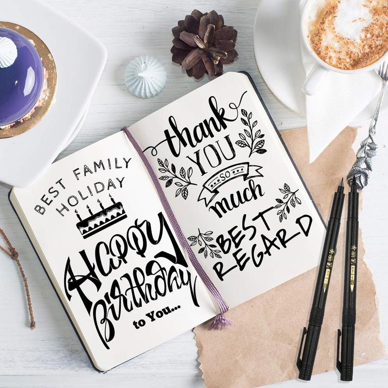 Calligraphy Pen Hand Lettering Pens Brush Lettering Pens Markers For Writing Drawing Black Ink Pens Art Marker