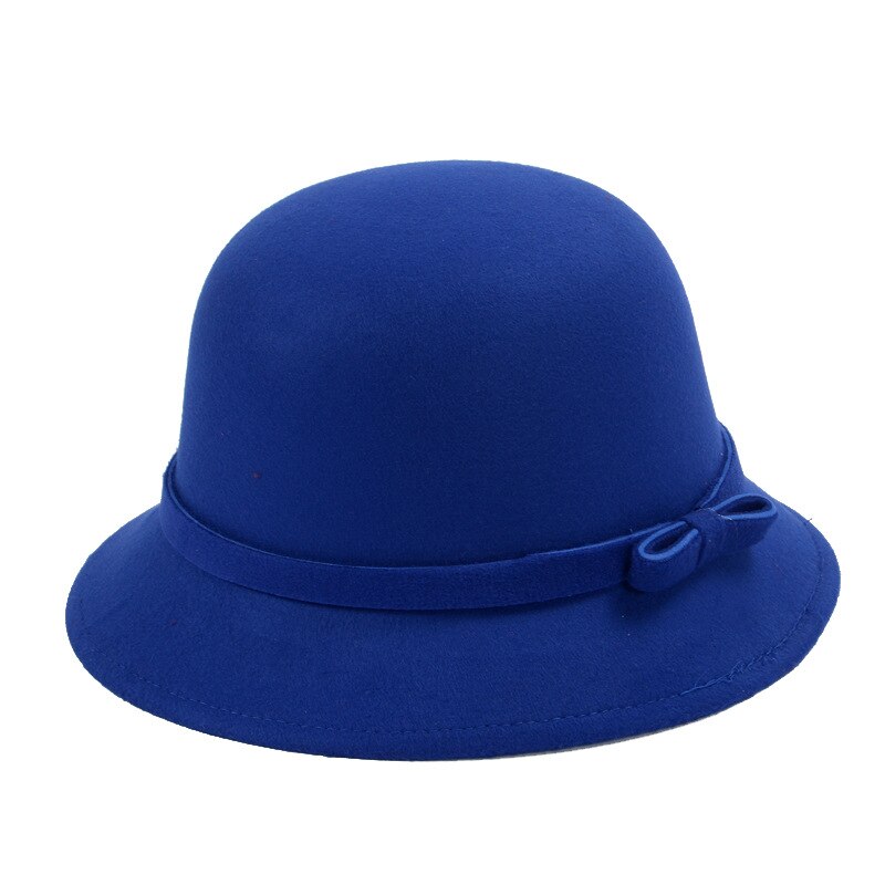 Sombrero de lana de fieltro plegable con ala para mujer, sombreros flexibles de pesca con lazo femenino, protección solar,