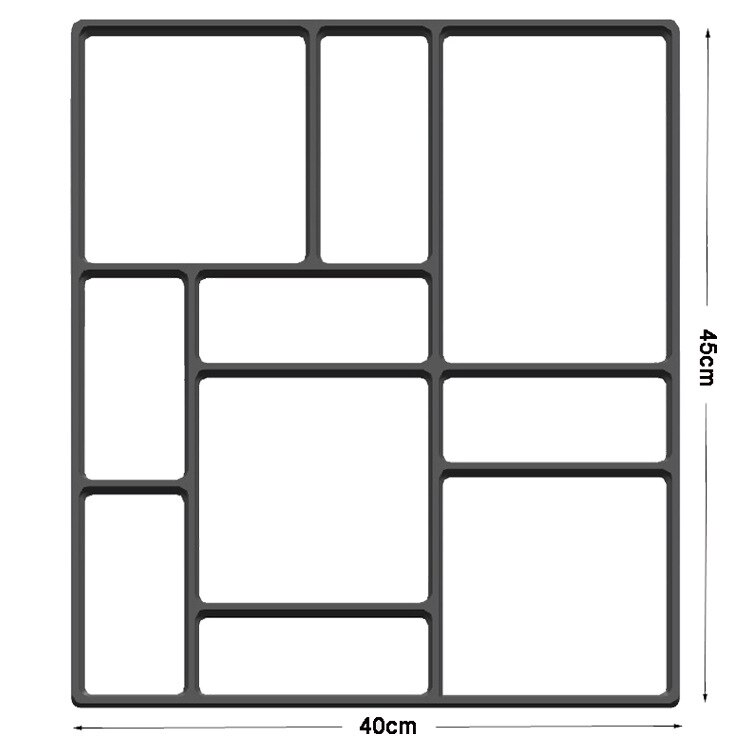 DIY Path Maker Mold Driveway Paving Brick Patio Concrete Slabs Path Pathmate Garden Fence Walk Maker Mould Manually Molds: F 45x40cm