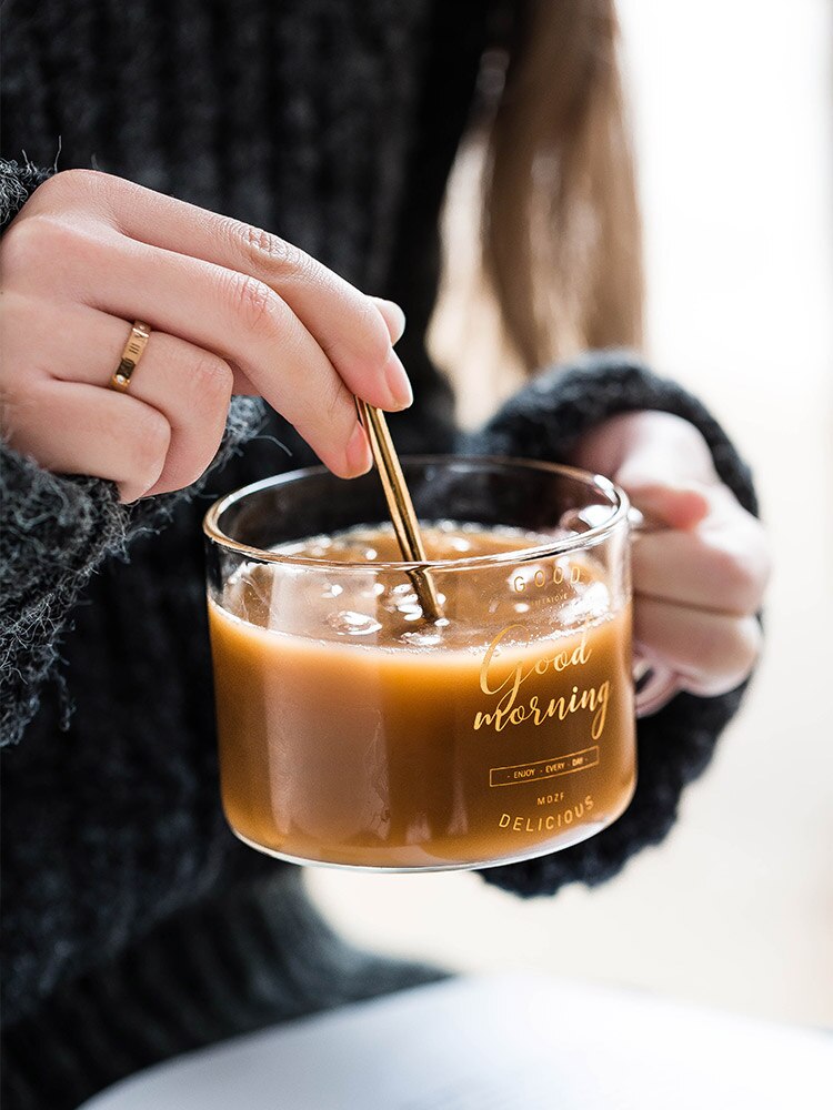 glass kopper og krus gjennomsiktig kaffekopp te kopper ølglass håndtert varmebestandig eksplosjonssikker drikkevare