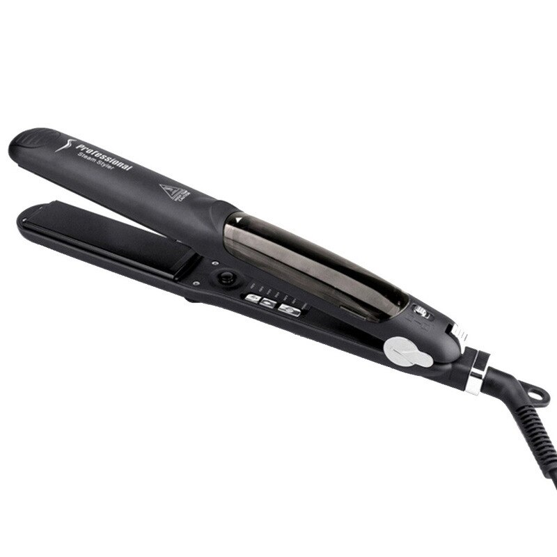 Ånga plattång keramiskt ånga hår plattjärn ånga hår plattång locktång ångbåt hårstyling verktyg: Brun us plug