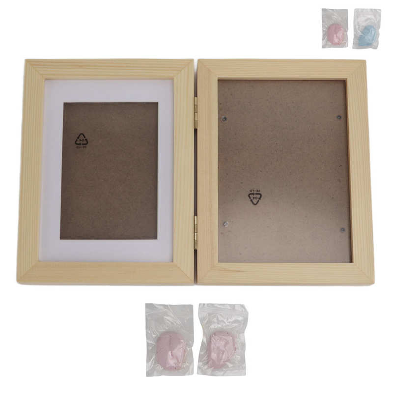 Pet Pawprint Keepsake DIY Pet Paw Print Frame Kit Snap in Fixing Simple Pine Wood Unique for Pet