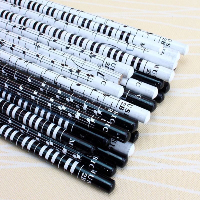 Lápiz de notas Musical 2B, 36 Uds., lápices redondos estándar, notas de Piano, herramienta de dibujo de escritura, papelería, para estudiantes escolares
