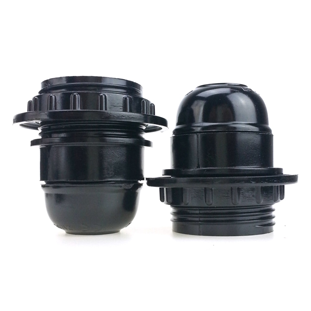E27 ES Lamp Holder Light Bulb Base Durable Home Black Accessory Period Style Bakelite Pendant Socket Fittings Screw Self-locking