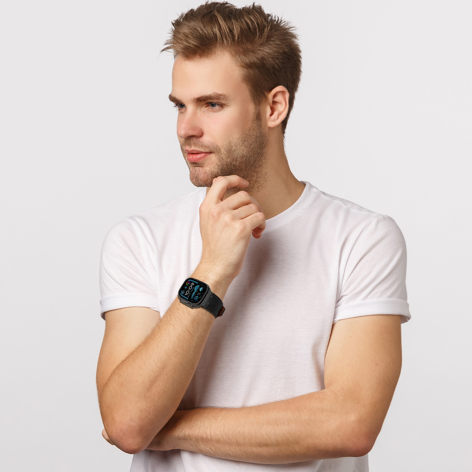 Leather Band for Apple Watch Ultra 2 49mm Series 10 46mm Luxury Strap Sports Bracelet for iWatch 10 9 8 7 6 5 4 SE ultra 44 45mm