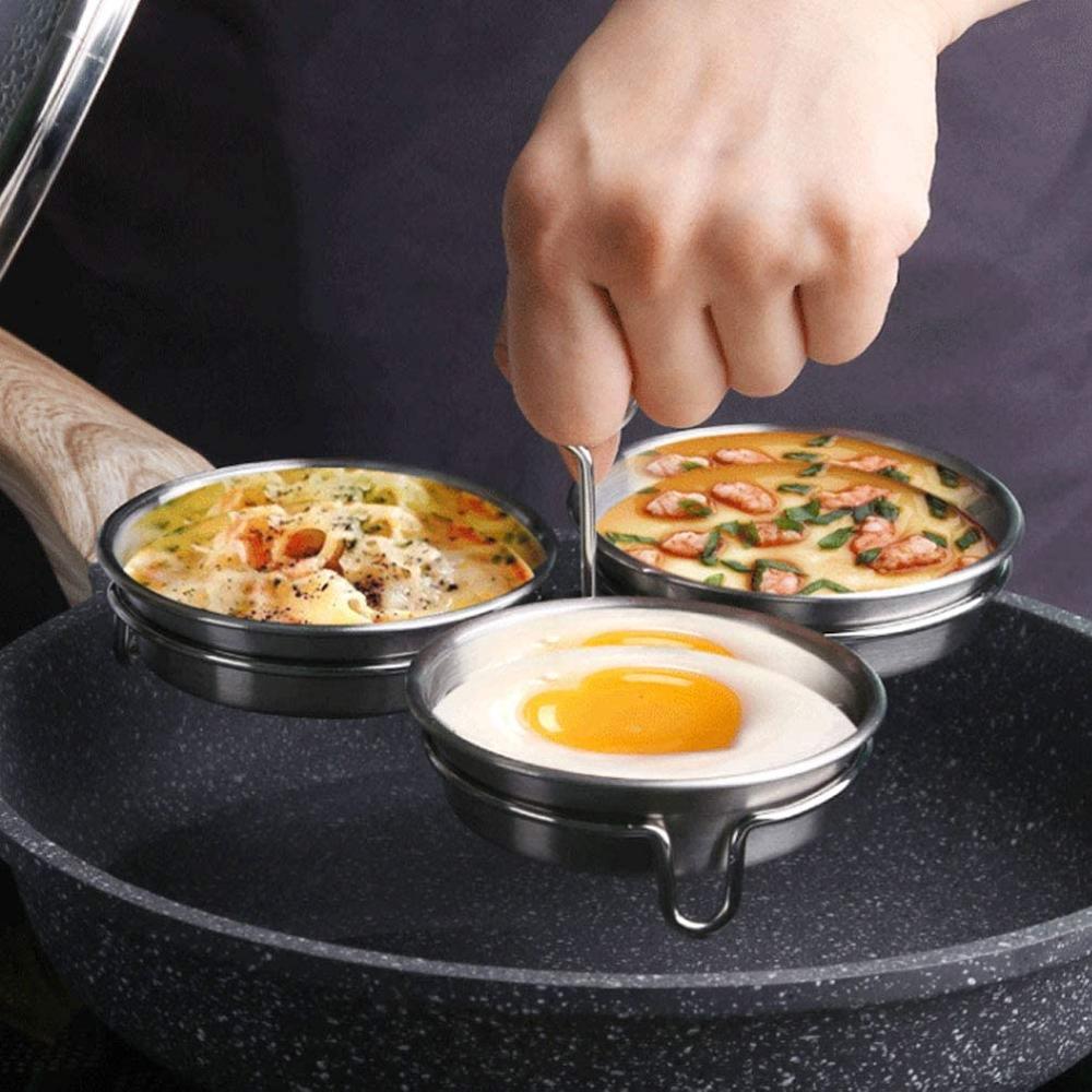 1einstellen Edelstahl Ei Wilderer Herz bilden Gedämpfte Ei bilden Pfannkuchen Formen Runde Ei Herde Ringe Küche Eier Kochen werkzeuge