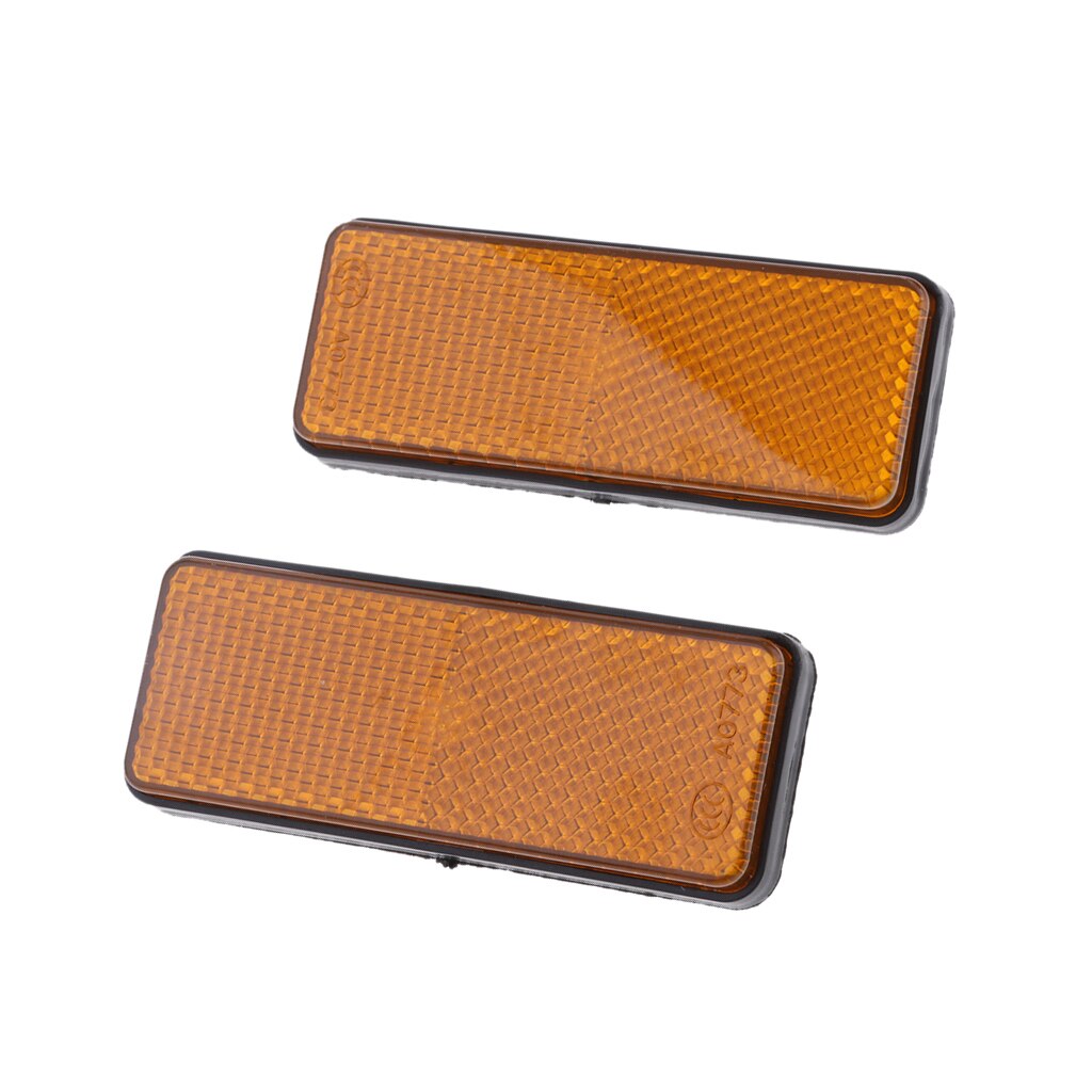 Pair Universal Rectangle Reflectors for Motorcycle ATV Bikes Scooter Yellow