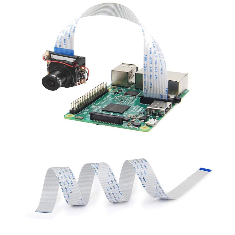 2 Pcs Raspberry Pi Camera Cable 11.8 inch FFC FPC Ribbon Extension Cord Flat Wire Cable for Raspberry Pi Zero W Pi 2 3 Model B +