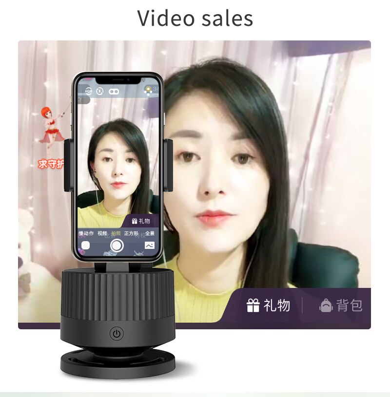 Selfie-stick-gimbal-stabilisator für smartphones, 360 °-drehung, tracking, smart-kamera-handyhalterung, stativ-selfie-halterung