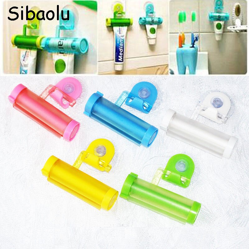 SIBAOLU 1 st Plastic Rolling Tube Squeezer Nuttig Tandpasta Dispenser Badkamer Houder