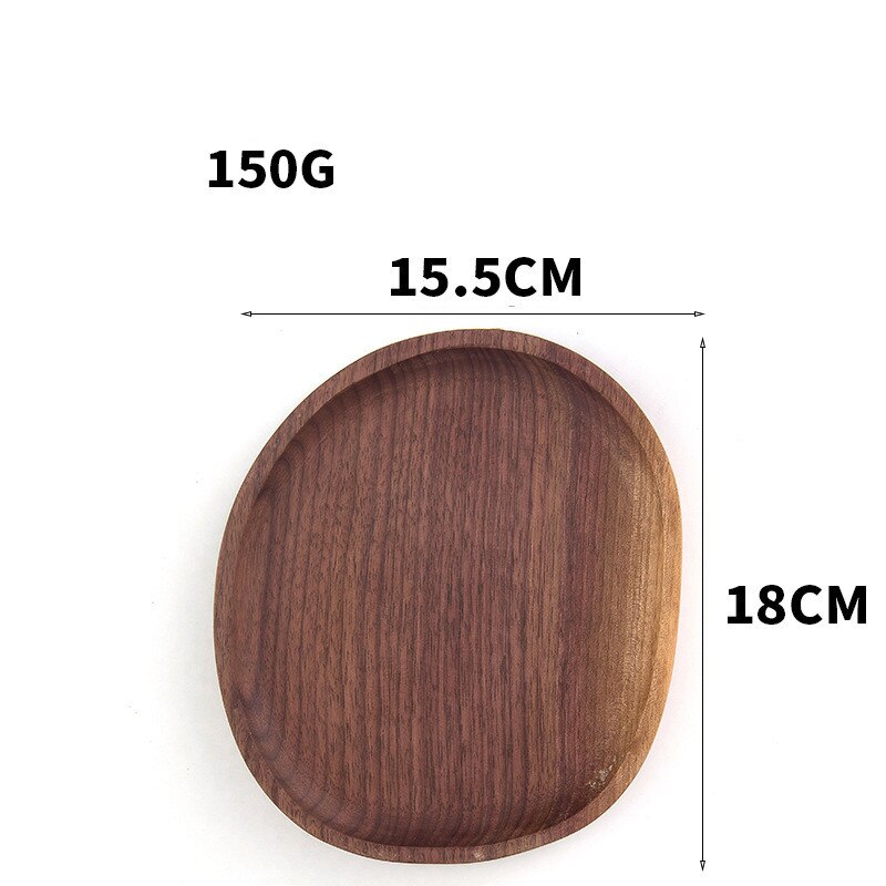 Rectangle Black Walnut Wood Pan Plate Fruit Dishes Saucer Tea Tray Dessert Dinner Bread Pizza Wood Plate Tea tray: JJ1439-18x15.5CM