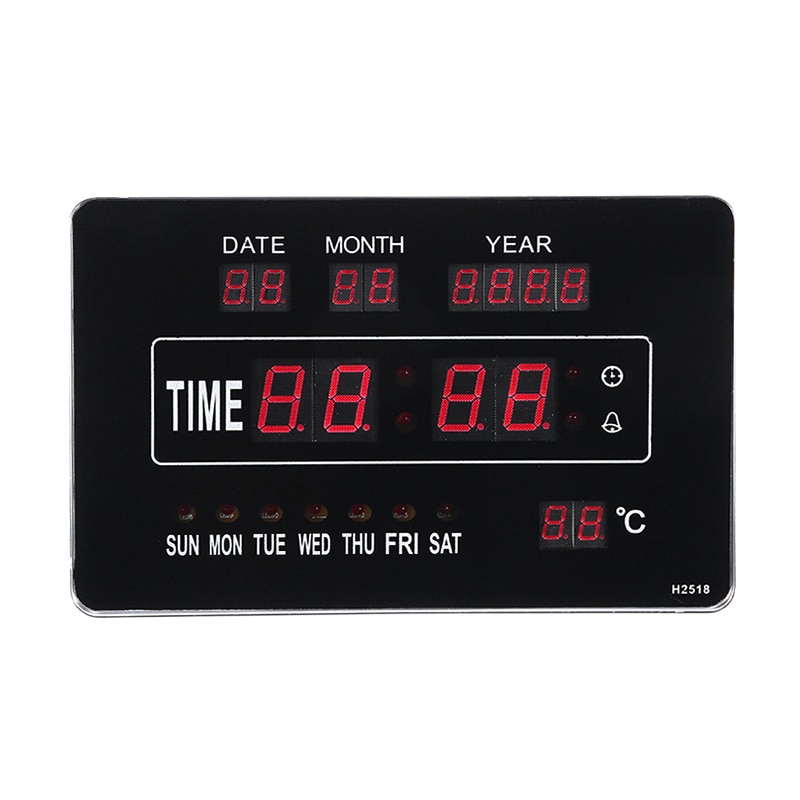 Wall Hanging Calendar Clock Digital Calendar Clock Large LED Screen with Real-time Temperature Display For Home Decor