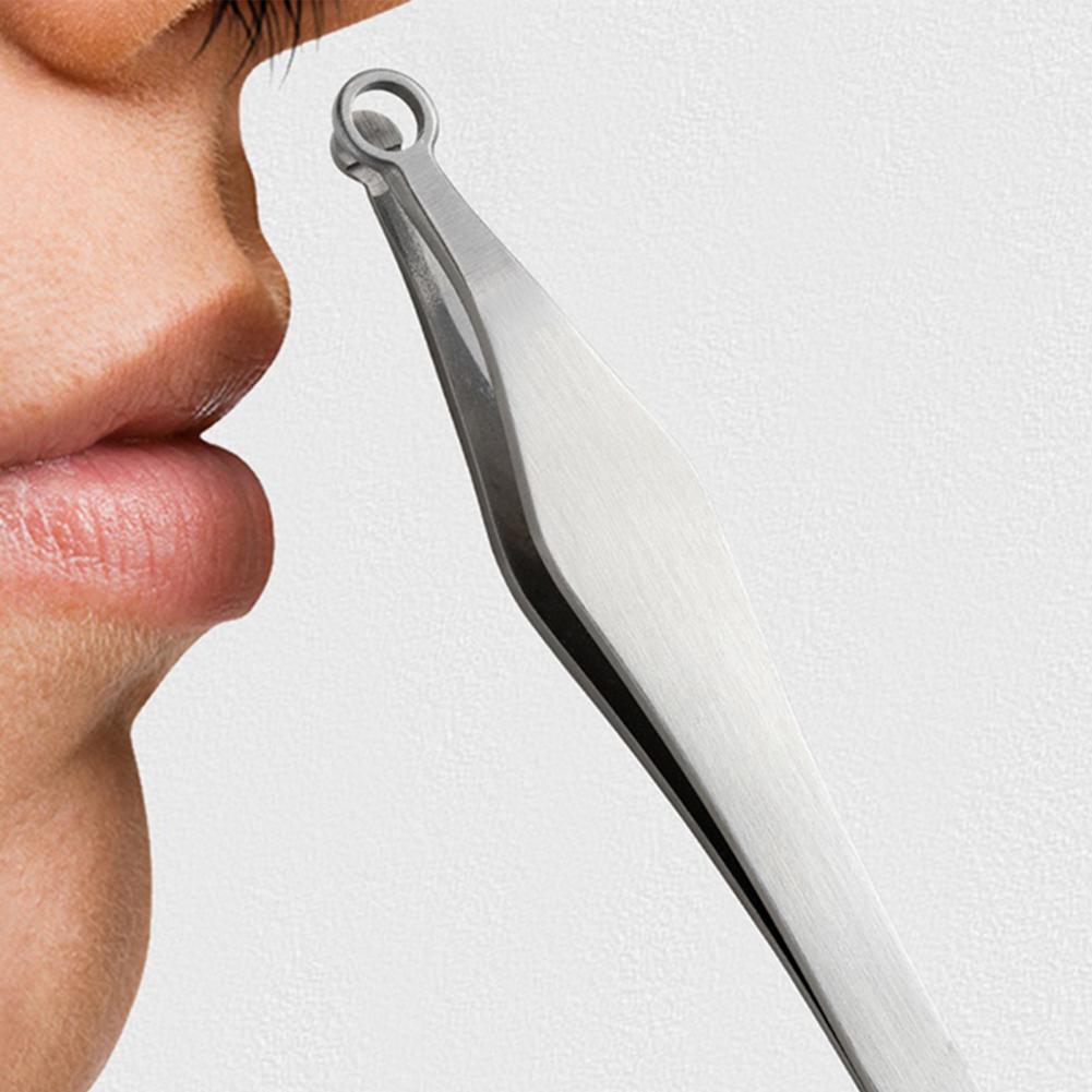 Pinzas para el vello de la nariz, punta de depilación de Nariz de acero inoxidable sólido anticorrosión, cabeza redonda de 360 grados, para cara