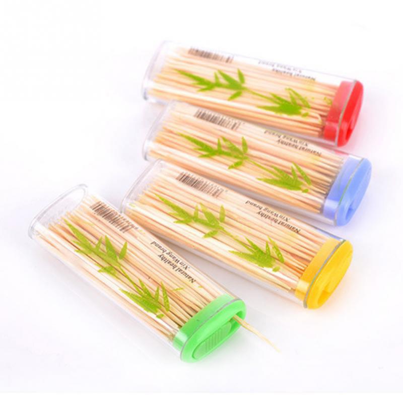 Unids/caja de palillo Dental de madera desechable, bambú Natural para el hogar, restaurante, Hotel, productos de palillos de dientes, herramientas, 100