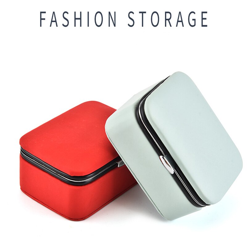 CTHome Mini Portable Jewelry Box Stud Earrings Jewellery Storage Organizer Women Leather Display Travel Case