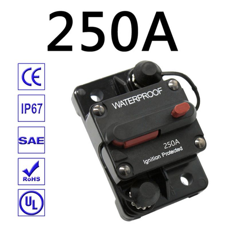 30A 40A 50A 60A 70A 80A 100A 120A 150A 200A 250A 300A AMP Circuit Breaker Fuse Reset 12-48V DC Car Boat Auto Waterproof: white
