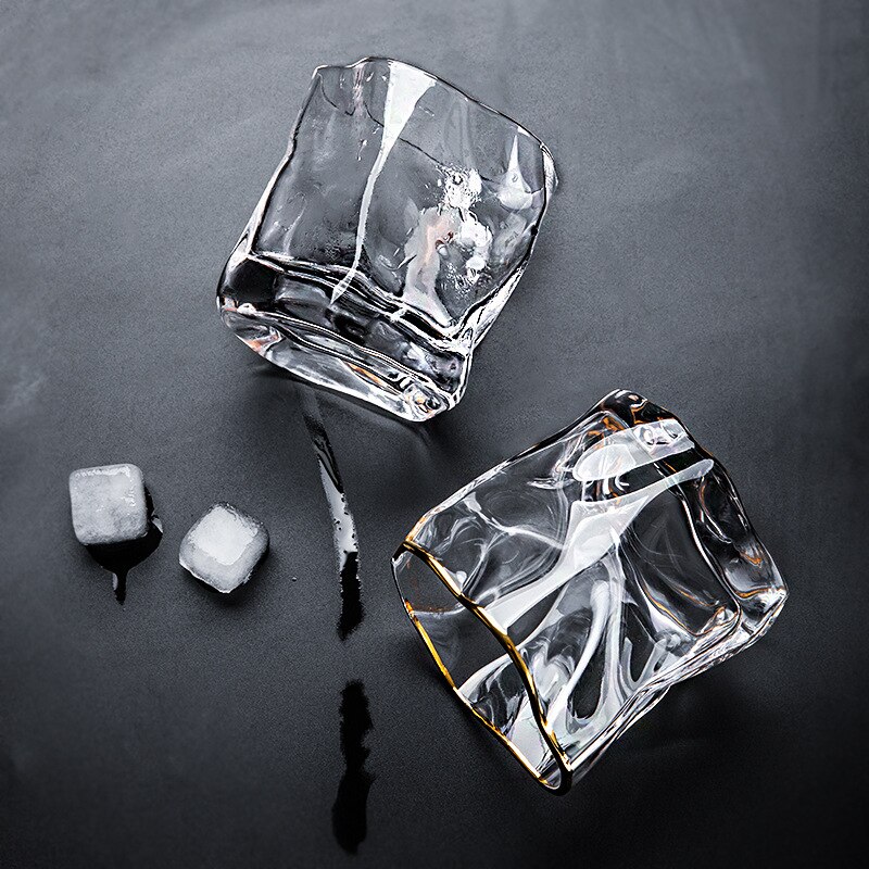 Verre à whisky torsadé Transparent en cristal, coupe d'eau irrégulière, décoration de verre de fête de famille, Bar de Brandy, bière et vin