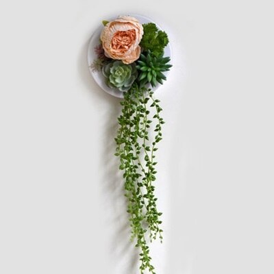 Nordisk simulation sukkulent grøn plante blomster dekoration vægophæng ramme butik ornamenter væg hjem dekorationer kunstige planter: K