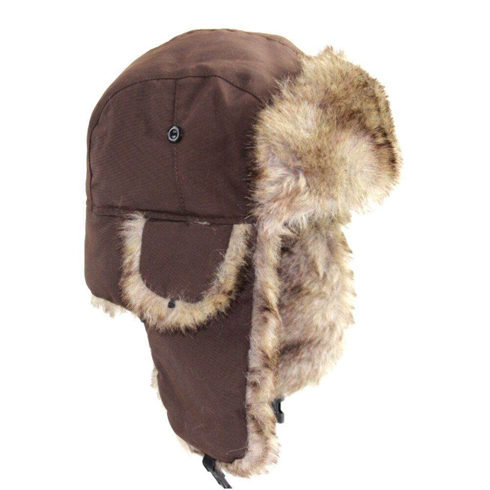 Winter Trapper Aviator Trooper Hoed Stijl Volwassen Mannen Warm Patchwork Ski Hoed Unisex Gehoorbescherming Winter Cap: coffee