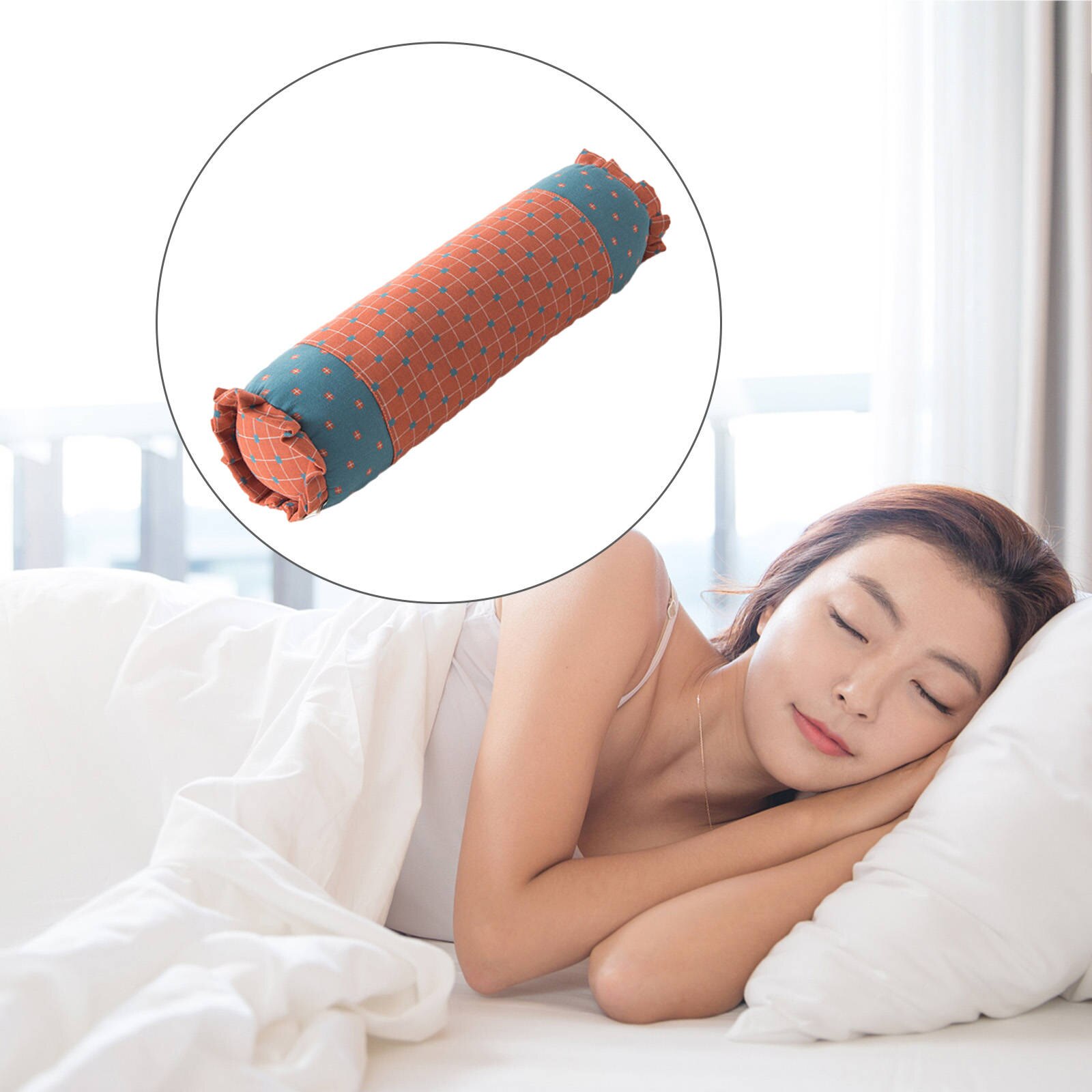 Cervicale Zorg Kussen Grof Katoen Boekweit Romp Fysiotherapie Tractie Nekkussen Wasbare: Red Blue 