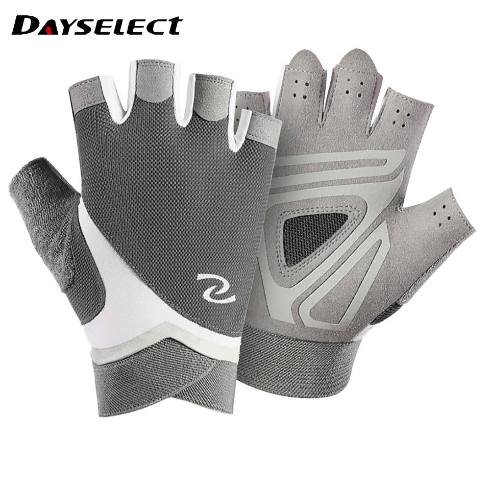 GOBYGO-Gants de levage demi-doigt WePackage, fitness, vélo, l'hypothèse, coordonnants, respirants, gants d'entraînement d'haltères, 1 paire: kaki foncé / L