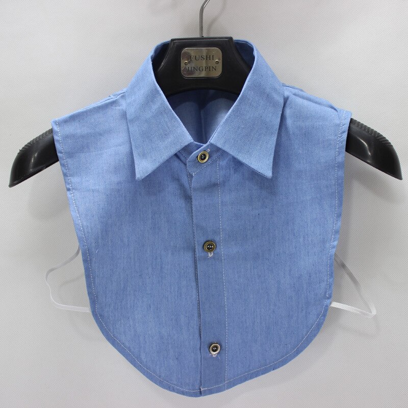 Vrouwen Denim Nep Kraag Blouse Vintage Afneembare Shirt Mens Shirt Valse Kraag Revers Blouse Half Shirt Top Kleding Accessoires